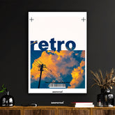 Retro Sky Utility Pole Art Print